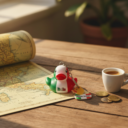 Sleutelhanger met eendje uit Italië