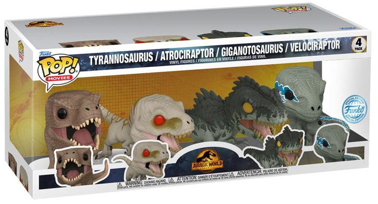 Jurassic World 3 Pop! - 4-PACK (SE) - VOORBESTELLEN*