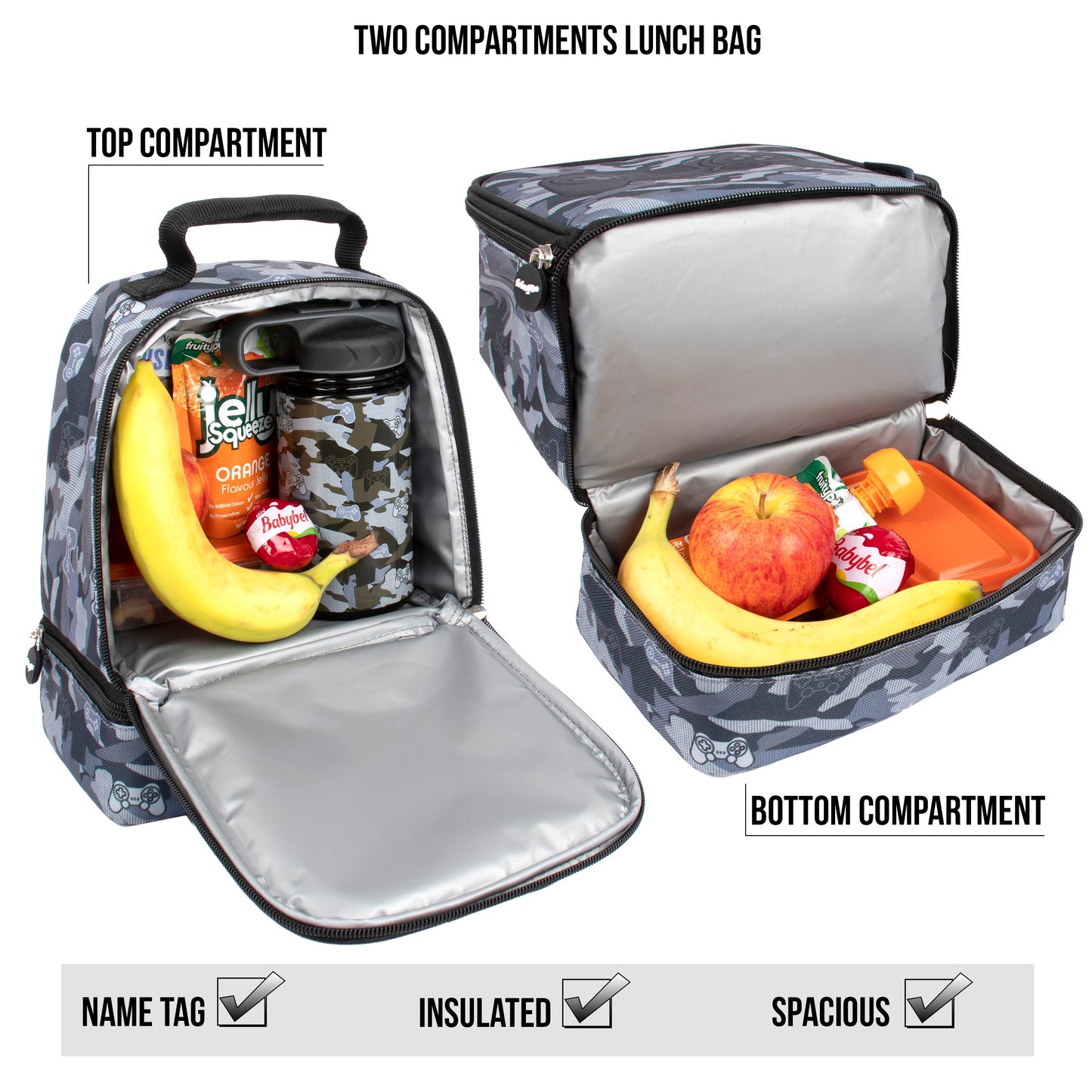 Sac repas à deux compartiments – Game Pad Camo