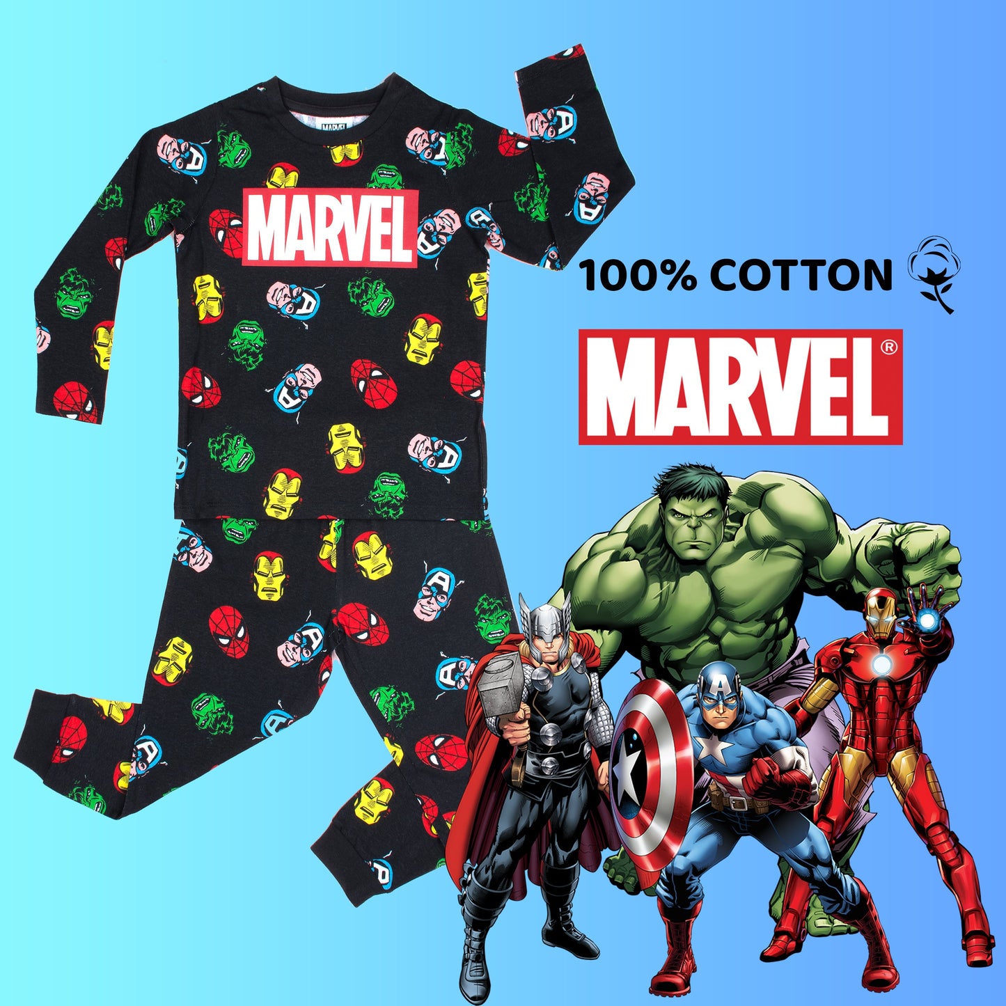 MARVEL Kids Pyjamas - Black