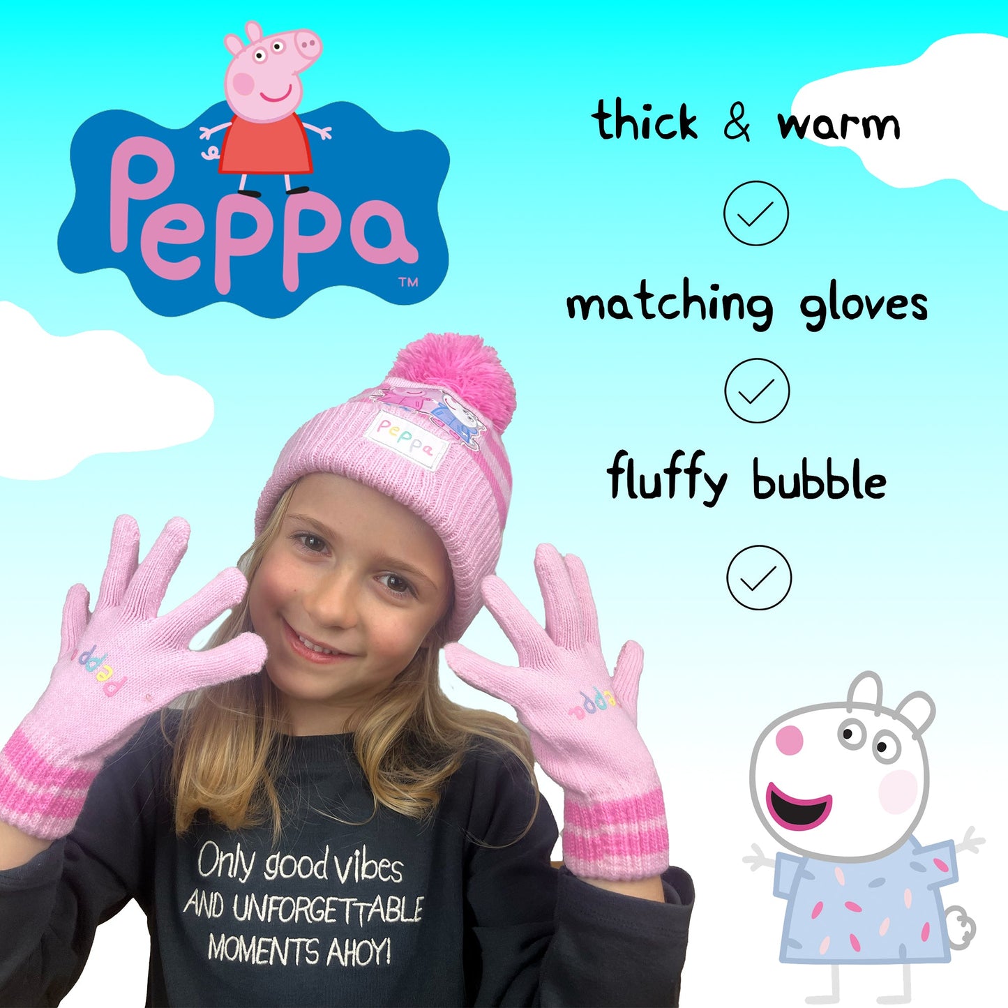 Peppa Pig Children's Winter Hat & Gloves Set
