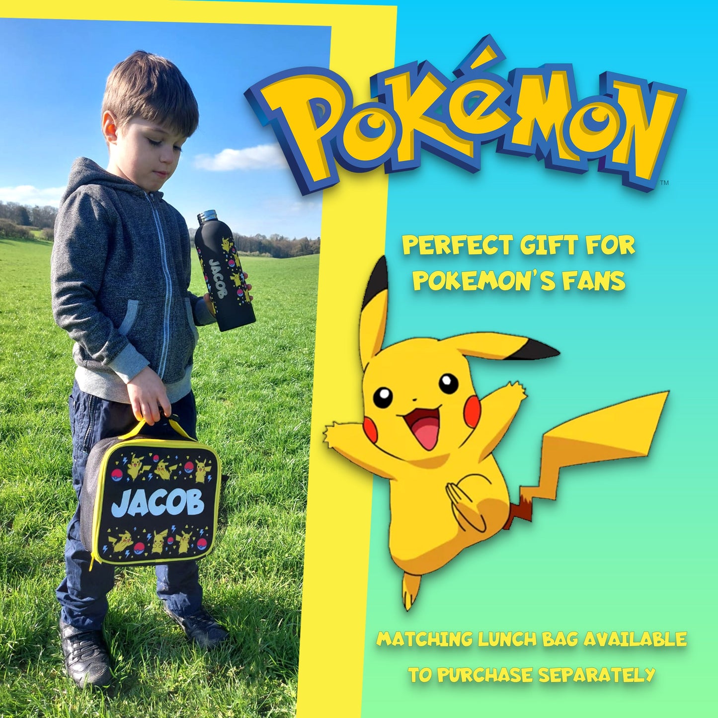 Bouteille en acier inoxydable - Pokémon Jaune