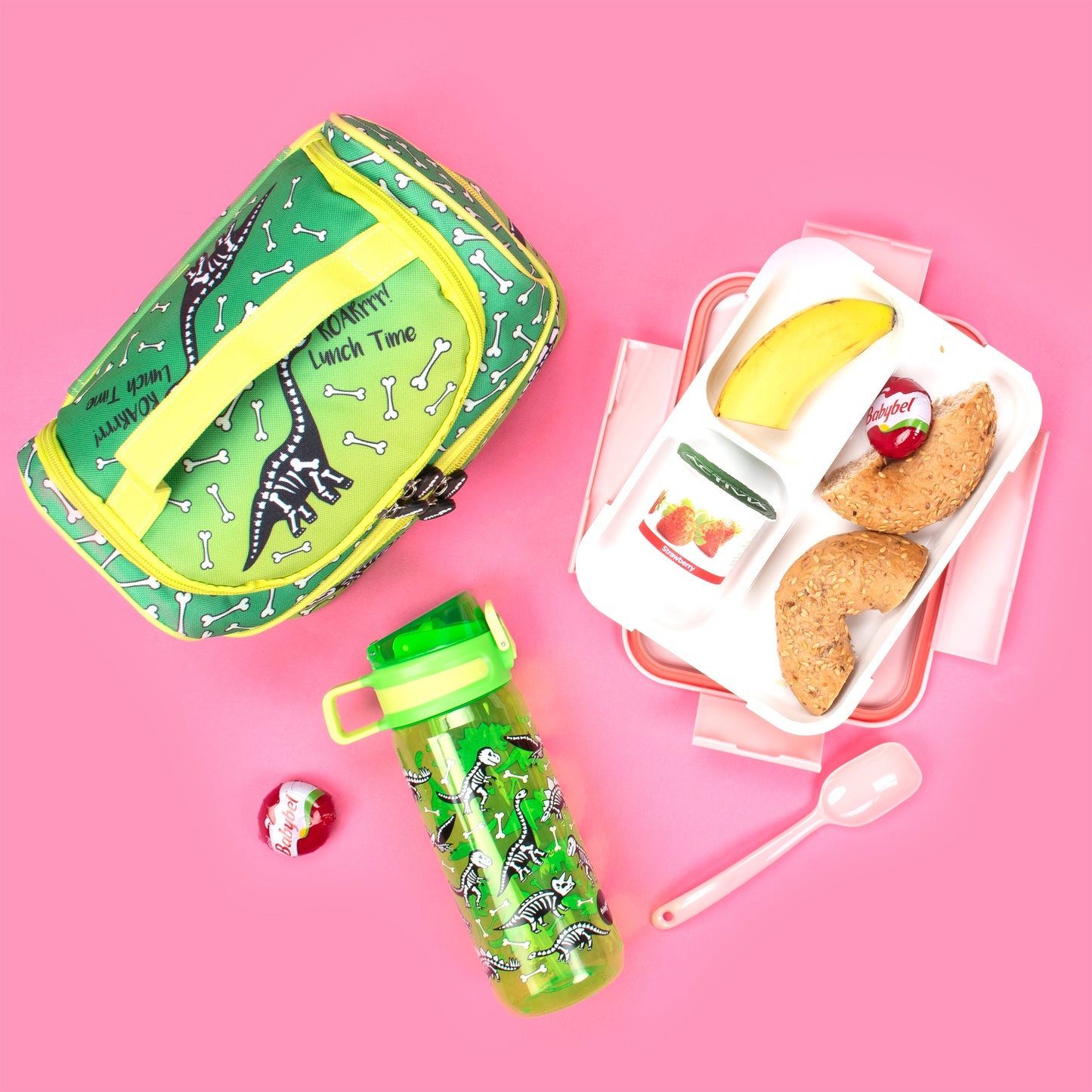 Gourde avec paille 600 ml – dinosaure Lunch Time