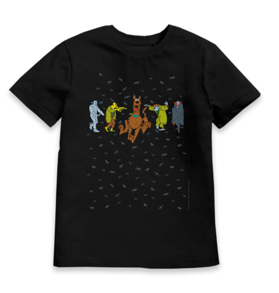 T-shirt enfant Scooby-Doo monstres et chauves-souris