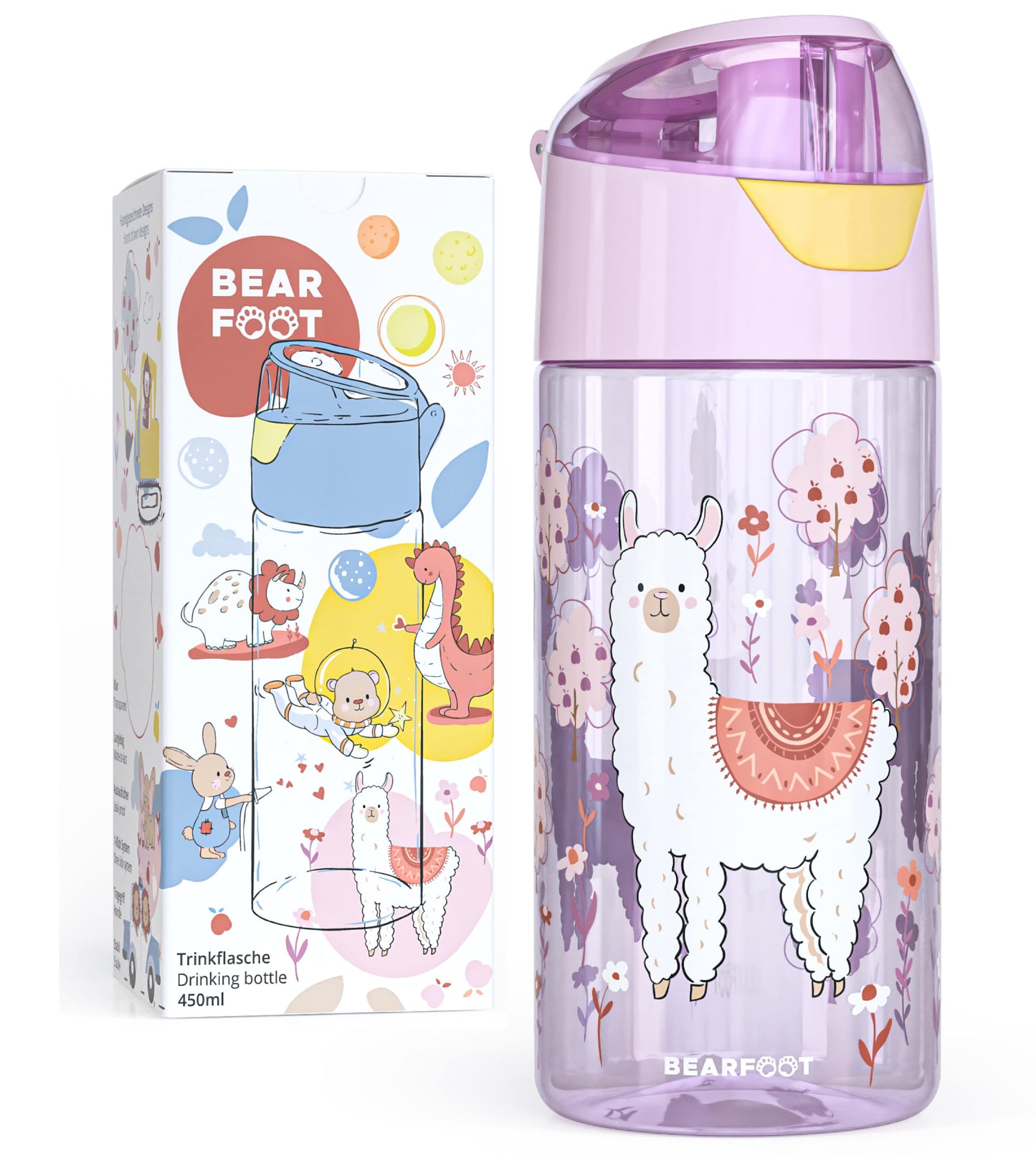 Trinkflasche Kinder, leichte Wasserflasche - Lama