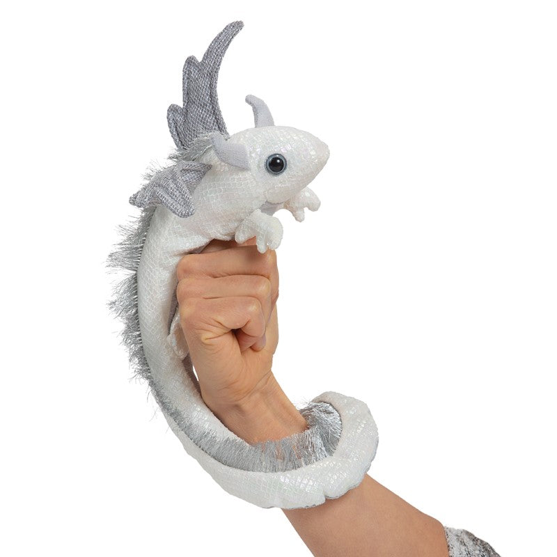 Witte draak vingerpoppetje armband