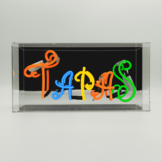 'Tapas' Neon Box Sign