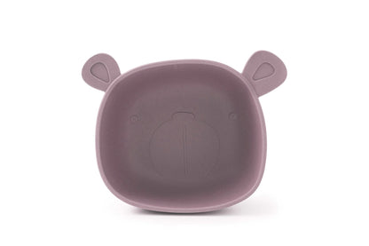Bol à manger Lili l'Ours Silicone Prune