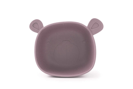 Bol à manger Lili l'Ours Silicone Prune