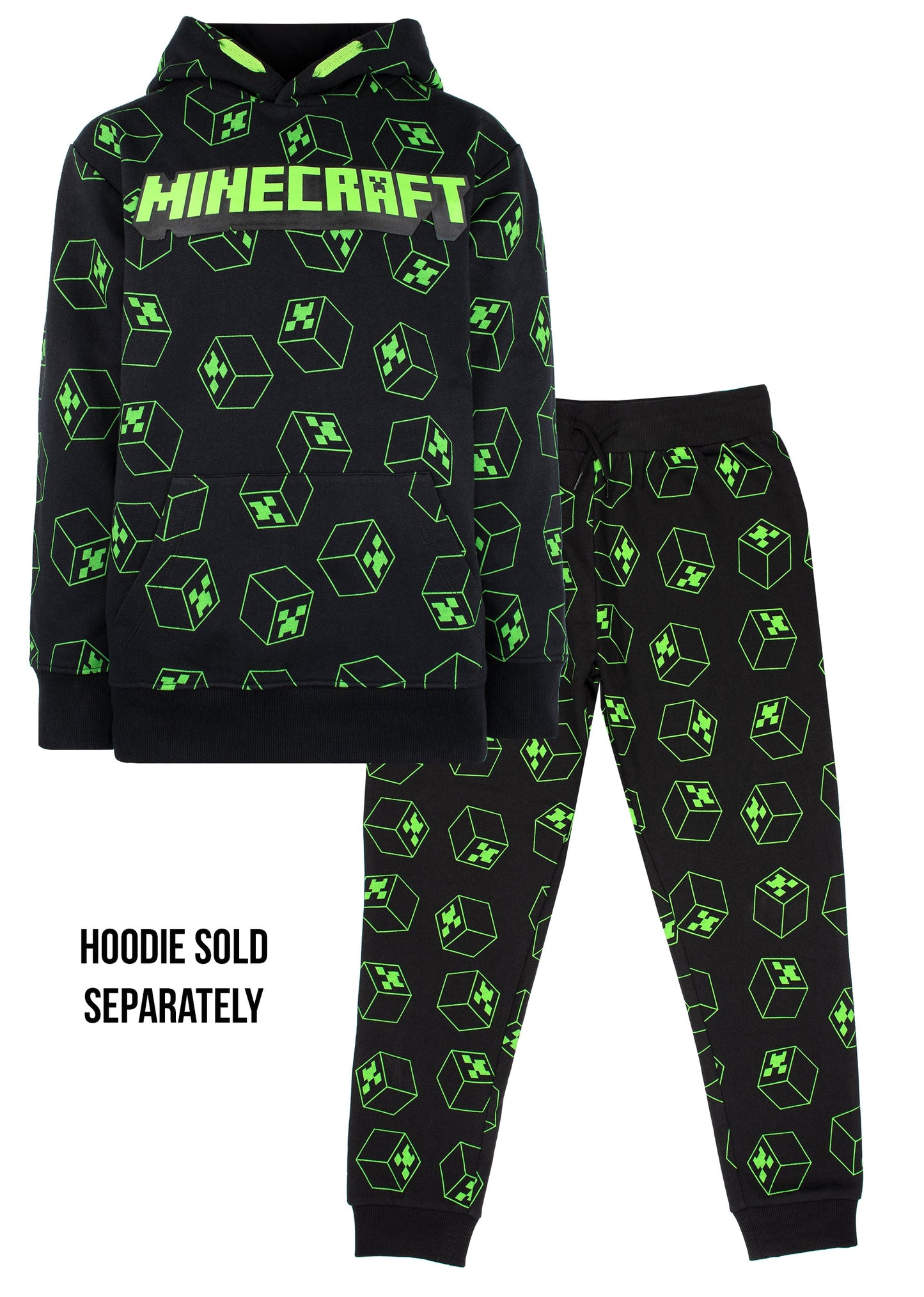 Minecraft Joggers - Black & Green Pattern