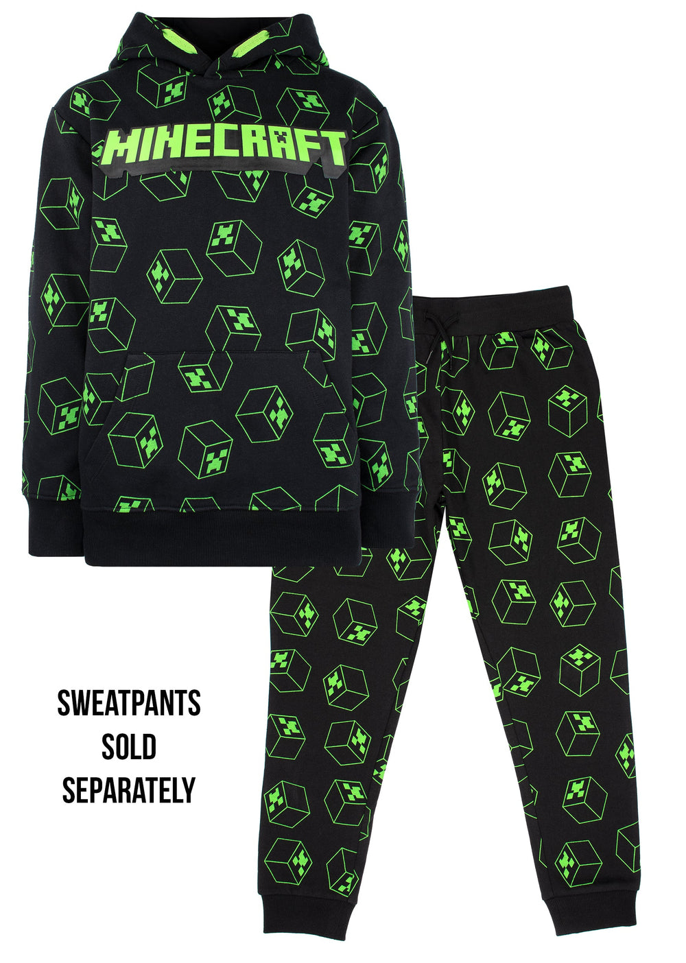 Sweat à capuche Minecraft – Creeper Pattern – noir