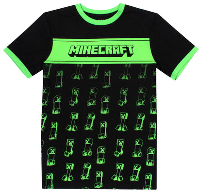 Minecraft Creeper T Shirt – noir & vert