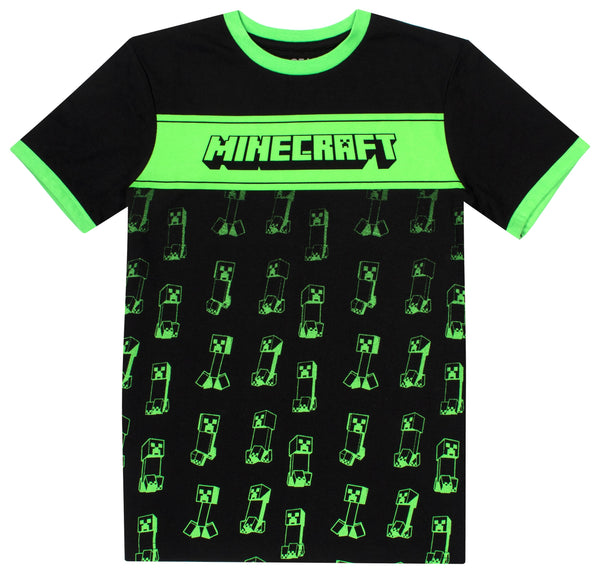T-shirt Minecraft – Creeper T-shirt – noir & vert