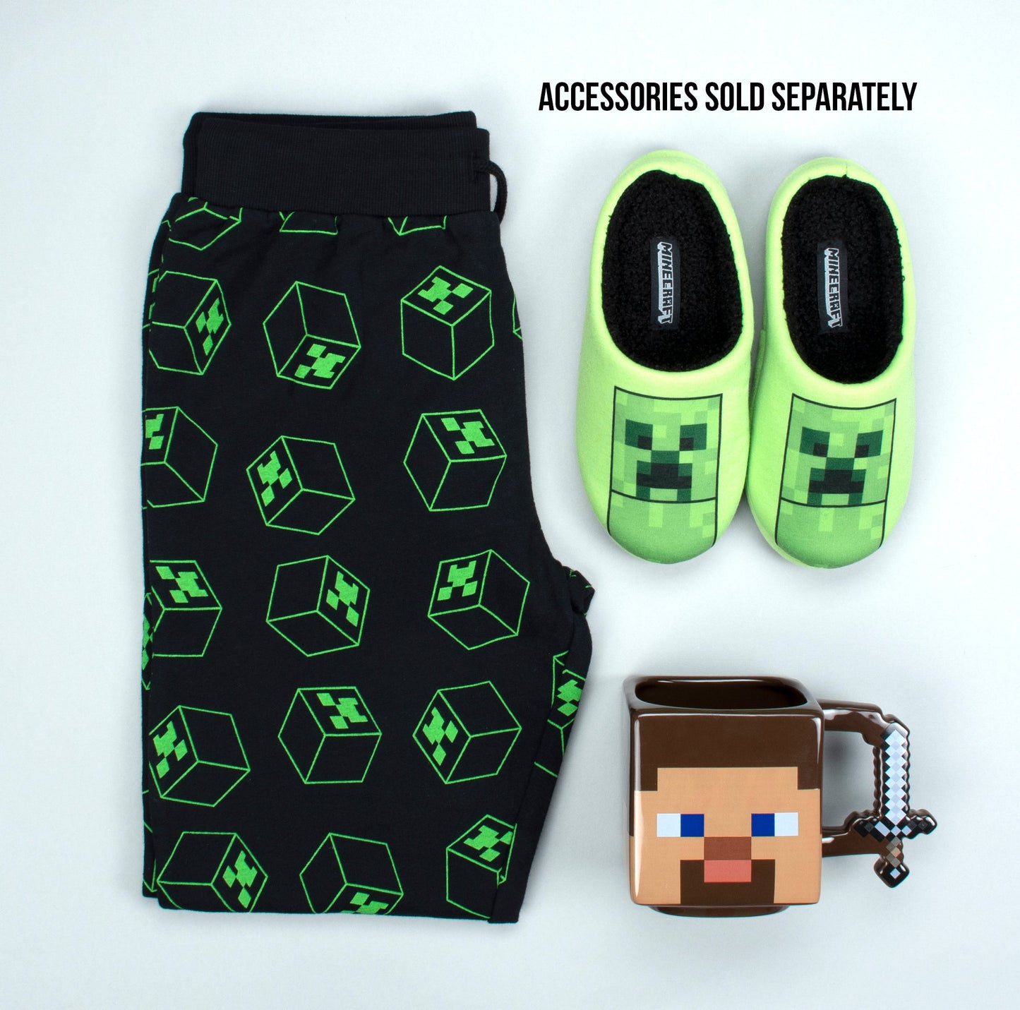 Minecraft Joggers - Black & Green Pattern