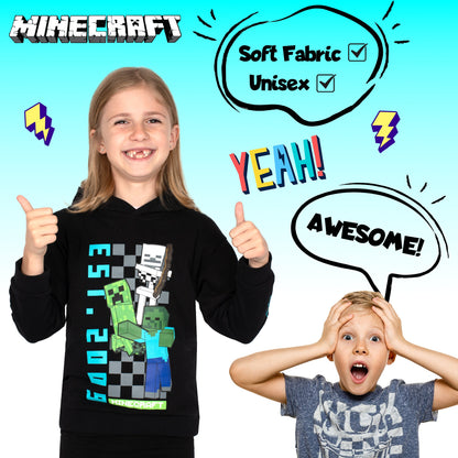 Minecraft garçon Sweat à capuche with Kangaroo Pocket 100% Cotton