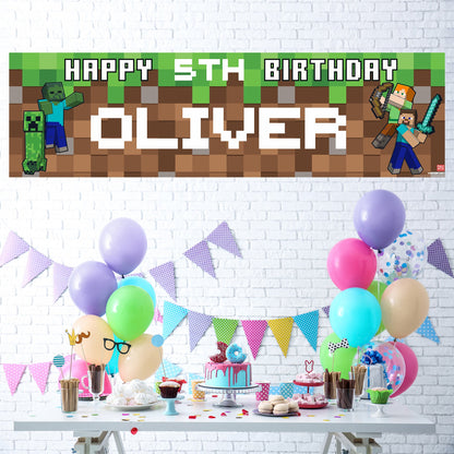 Minecraft Birthday Banner