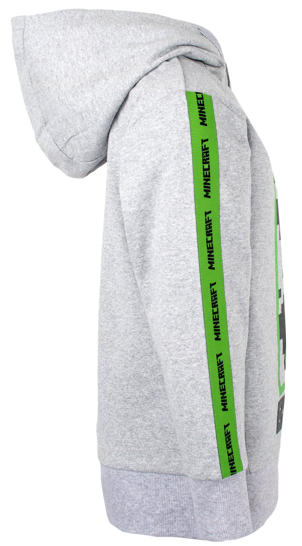 Minecraft Green Creeper Hoodie - Gray