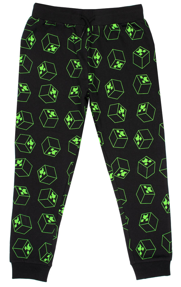 Minecraft Joggers - Black & Green Pattern