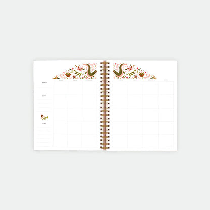 Pink Croco - Monthly Planner Spiral Bound