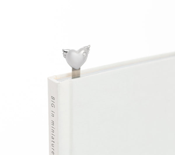marque page coeur aile argent metalmorphose