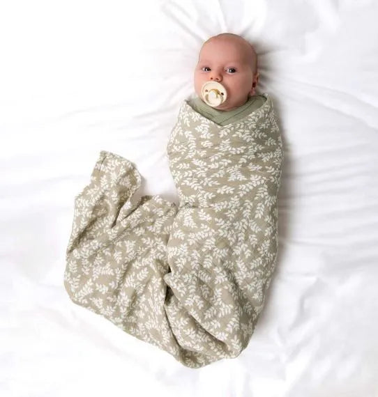 Lange XL en coton bio - Feuilles Taupe