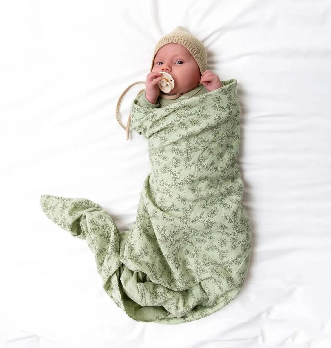 Lange XL en Coton Bio - Feuilles Sauge