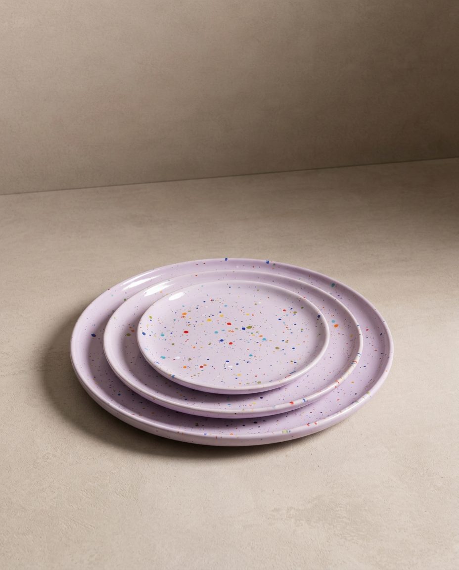 New Party Assiette à pain 17 cm Lilas – assiette en grès faite main – Egg Back Home
