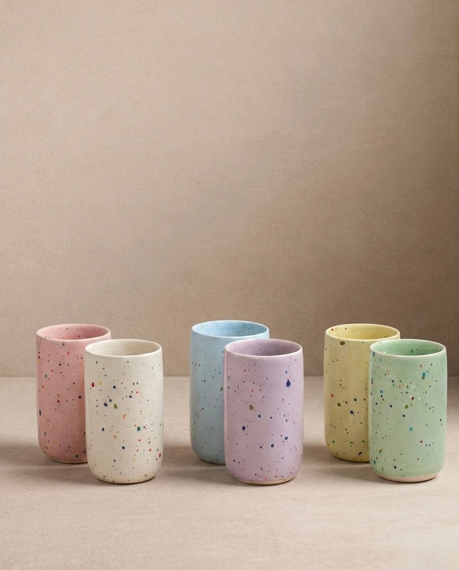 New Party Mug Long 330ml - Mélange 6 Pièces