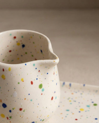 New Party Pot à lait verseur en céramique pour servir la crème et le lait blanc
