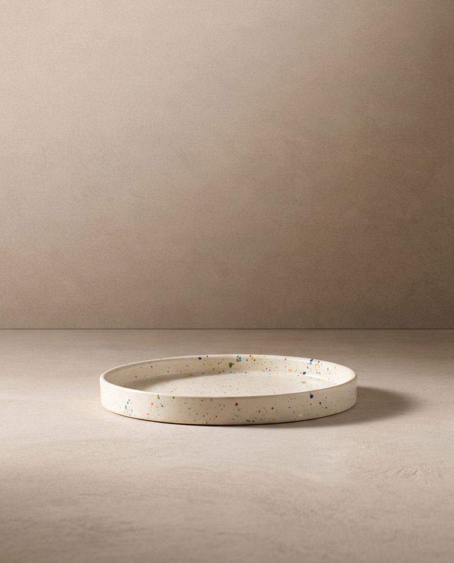 Plateau rond New Party – 28 cm – Blanc
