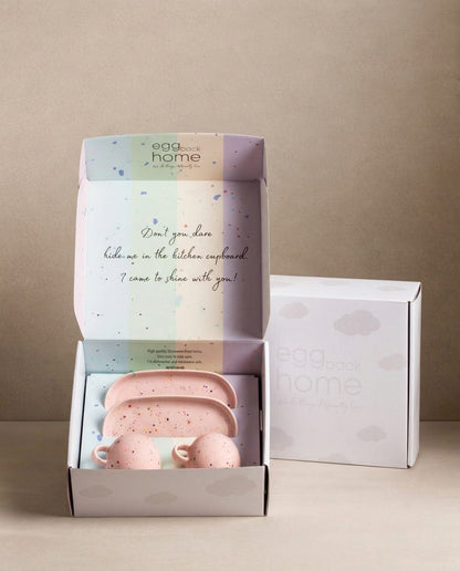 New Party Set 2 Espresso Mug + 2 Mini Plateau - Rose – ensemble de vaisselle en grès fait main – Egg Back Home