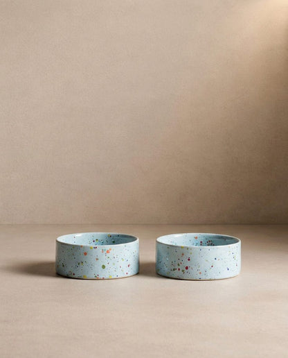 Lot de 2 gamelles New Party en grès 14 cm – Bleu doux