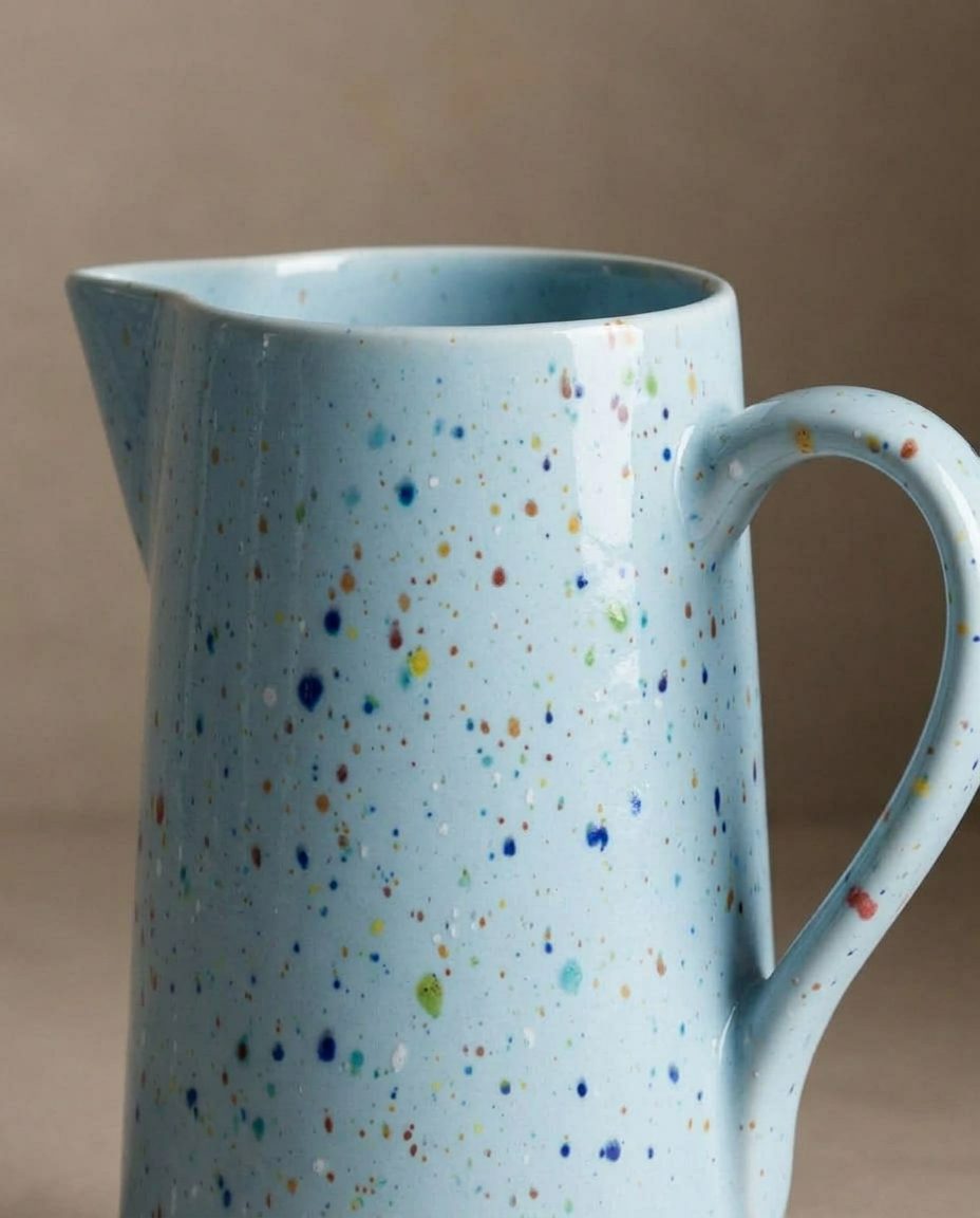 Pichet New Party en grès – 1,5 L – Bleu doux