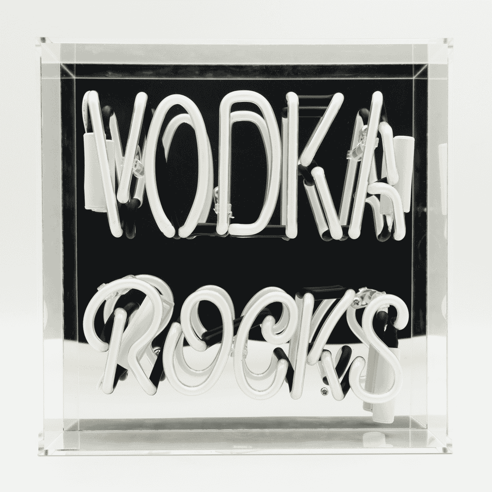 'Vodka Rocks' Neon Box Sign