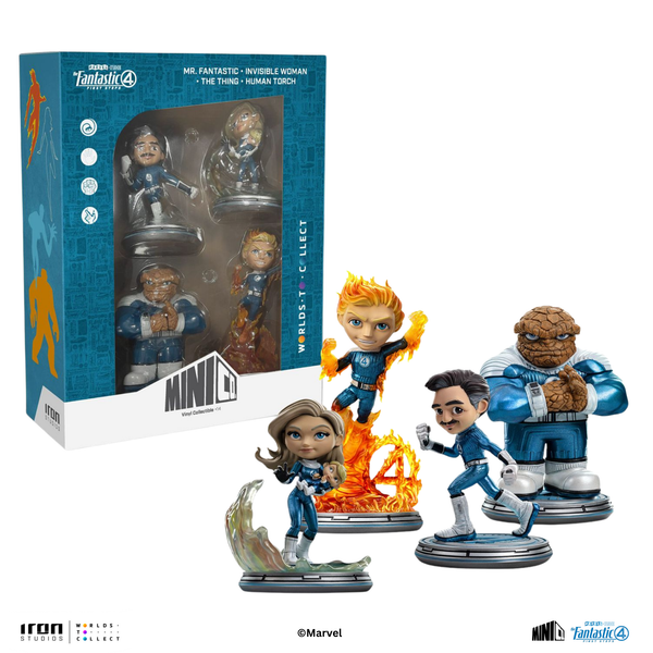 Figurine Fantastic Four Pack (Metallic Version) - The Fantastic Four: First Steps - Mini Co.