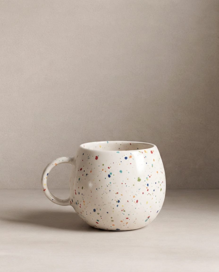 New Party Mug Boule 500ml Blanc – tasse en grès faite main – Egg Back Home
