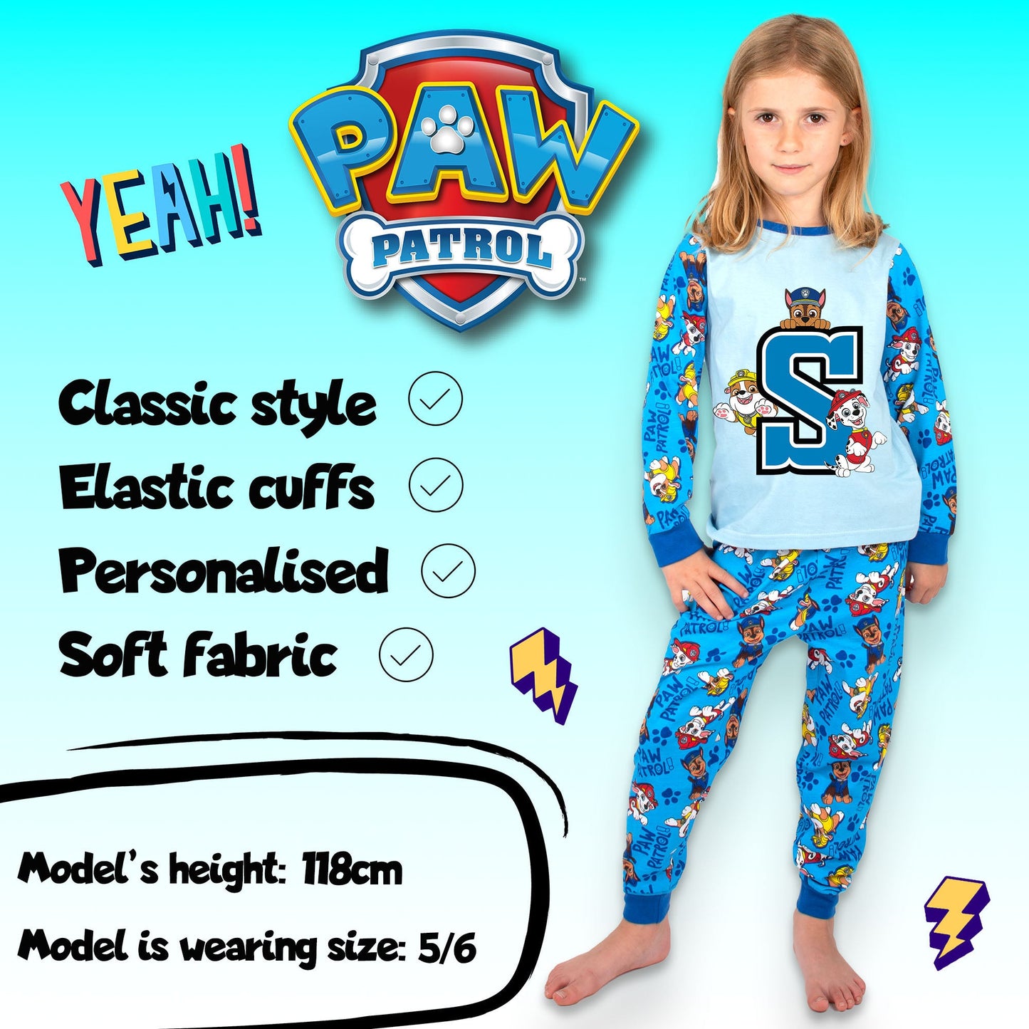 Paw Patrol Personalized Pyjama with Letter