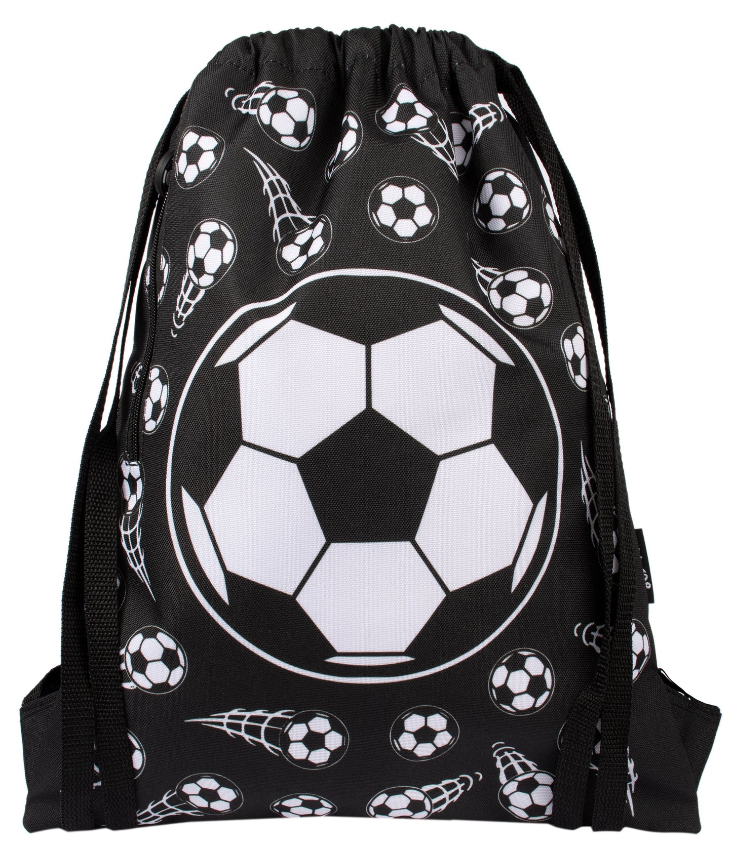 Sac à cordon avec bandoulière – football noir
