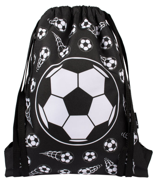 Sac à cordon avec bandoulière – football noir