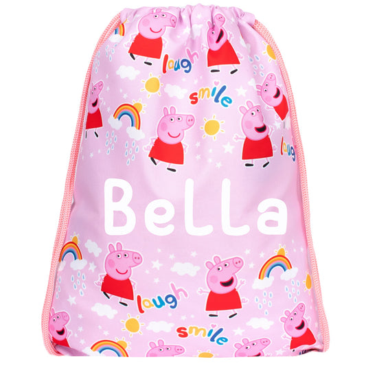 Official Peppa Pig Personalised Drawstring Bag | Kids PE Bag | Fringoo