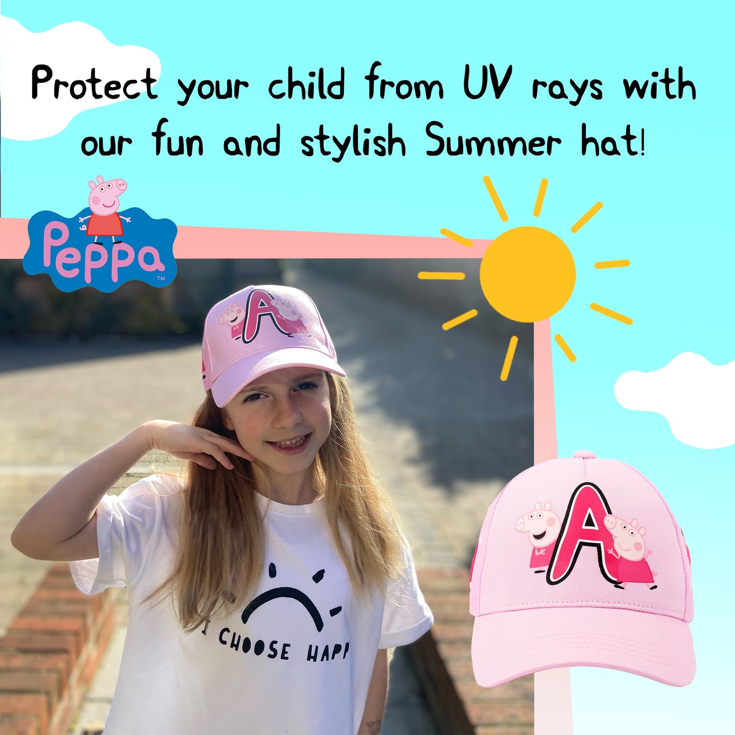 Personalized Summer Hat - Peppa Pig