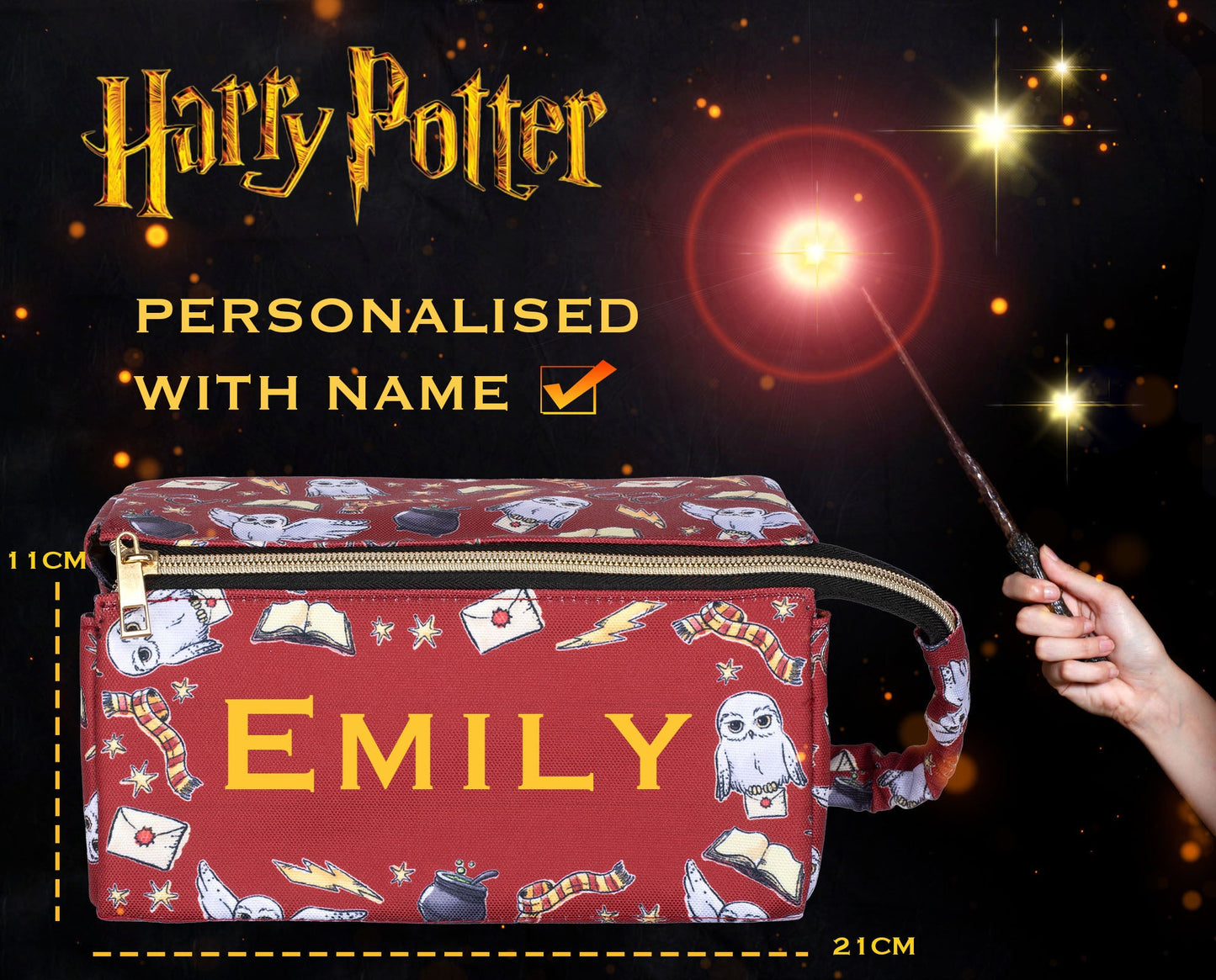 Personalized Harry Potter Make Up Bag - Burgundy