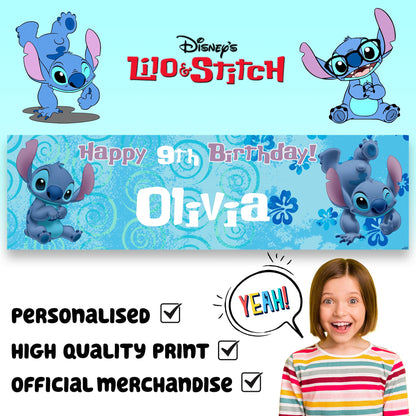 Disney Stitch Birthday Banner fille