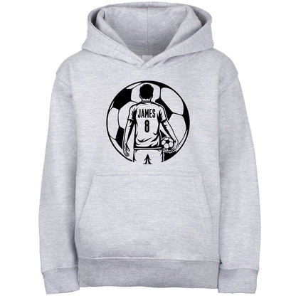 Fringoo football Sweat à capuche gris garçon Cotton Rich Soft Hooded Sweatshirt- football Ball garçon gris