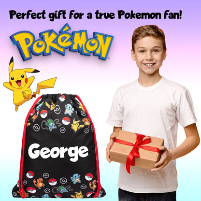 Pokemon Personalized Drawstring Bag for Kids