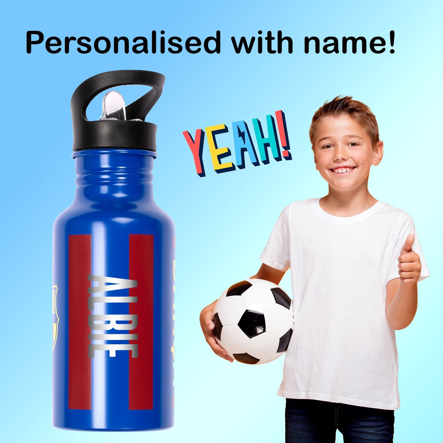 Barcelona FC Personalized Metal Water Bottle 500ml