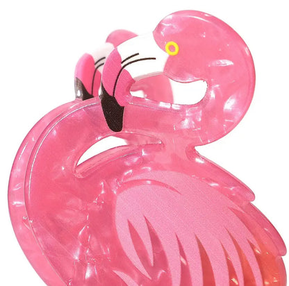 pince a cheveux flamant rose