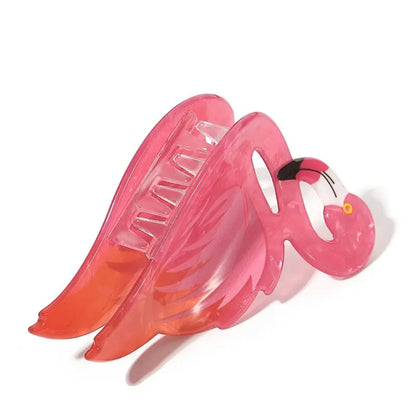 pince a cheveux flamant rose