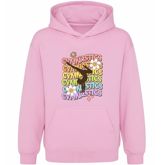 Fringoo Gymnastic Sweat à capuche for enfant Cotton Rich Soft Hooded Sweatshirt- Gymnastic Daisy- rose