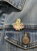 Pin's Canard Blanc avec Poireau